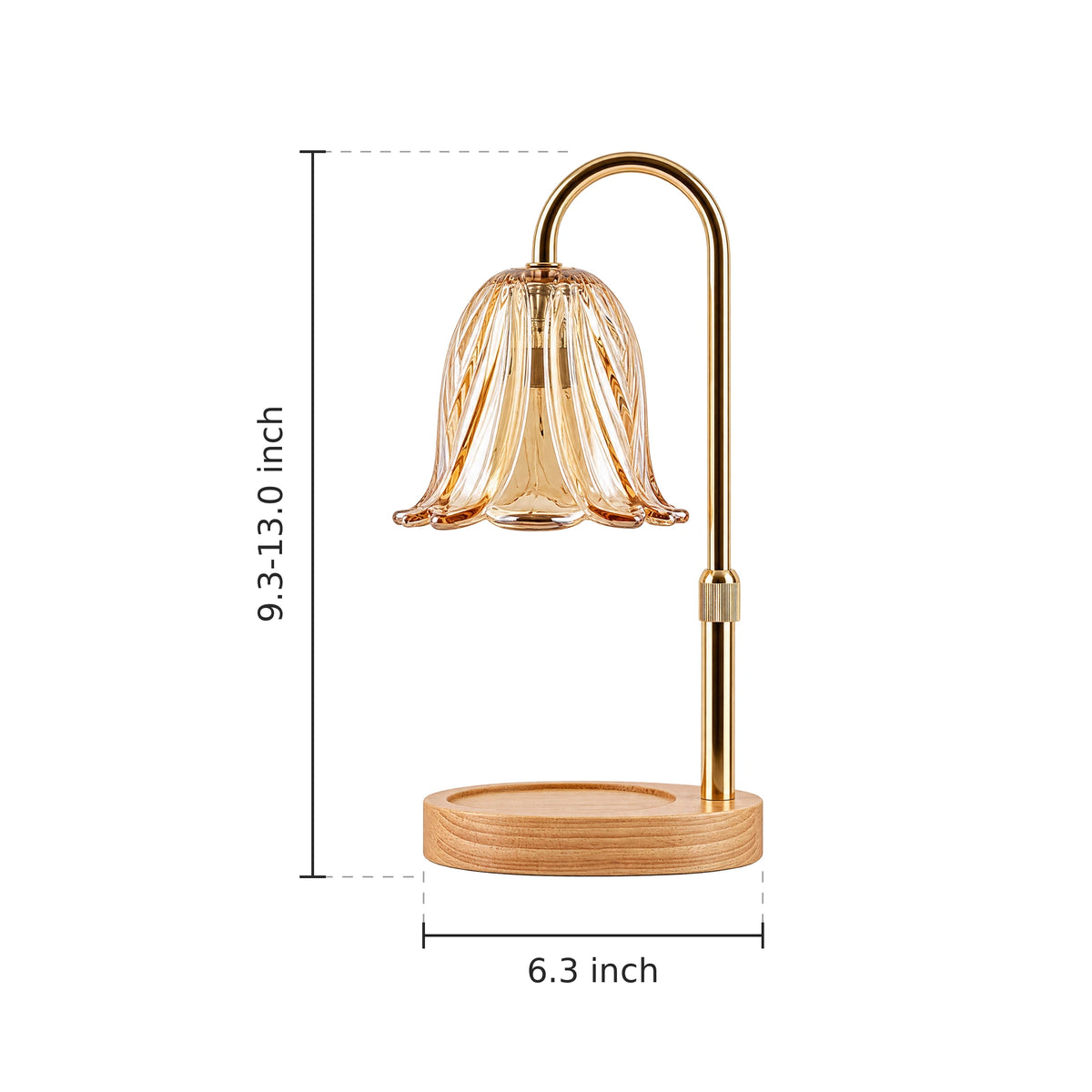 Lily of the Valley Candle Warmer Lamp - Dimensions
