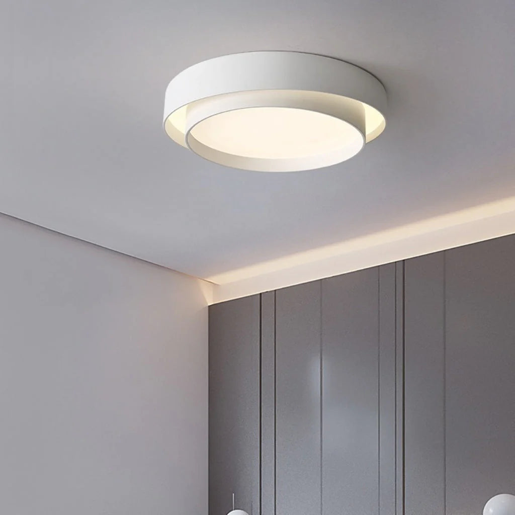 Japanese Modern LED Ceiling Light – Wood Grain Acrylic Flush Mount & Dimmable Velumoza