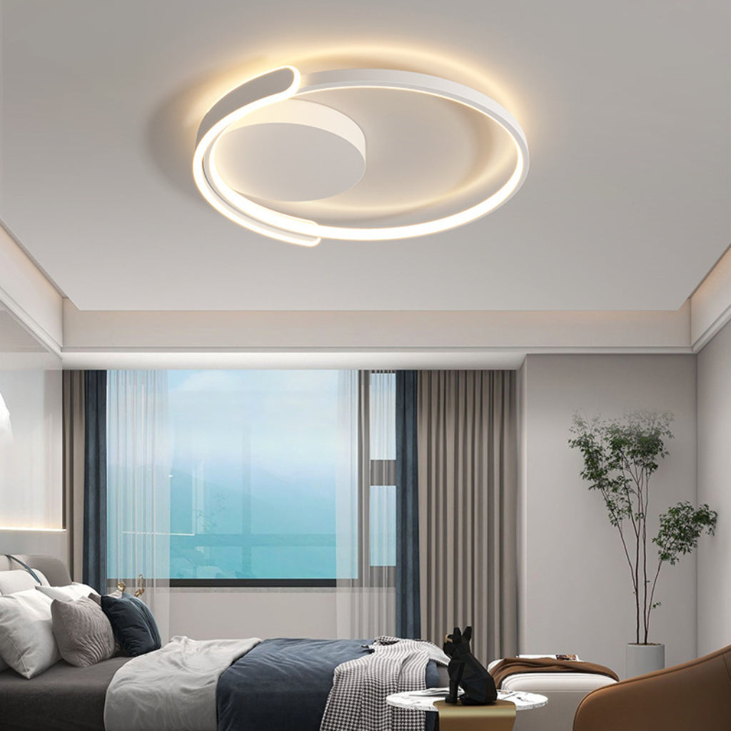 Modern 56W LED Ceiling Light – 19.69 in Round & Square Dimmable Fixture in Black or White Velumoza