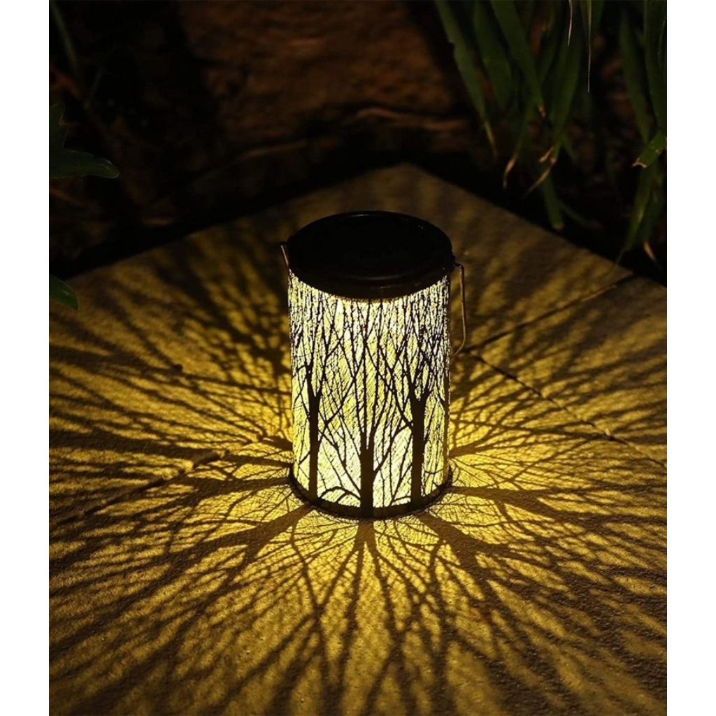 Solar Outdoor Garden Lantern – Vintage Wrought Iron LED Landscape Light for Patio, Balcony & Courtyard Decoration Velumoza