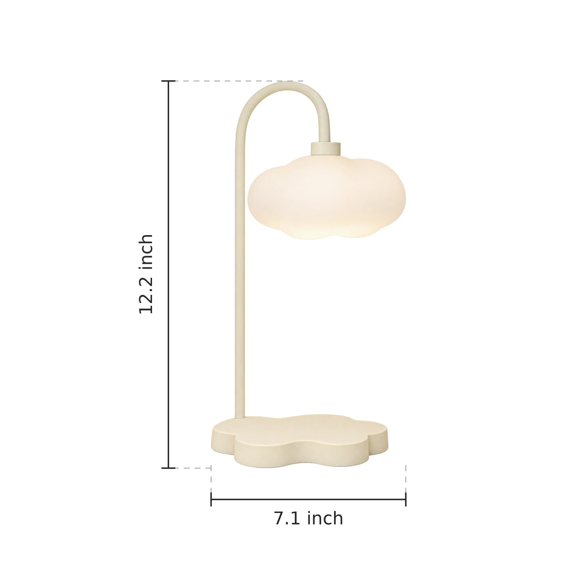 Cloud Candle Warmer Lamp - Dimensions