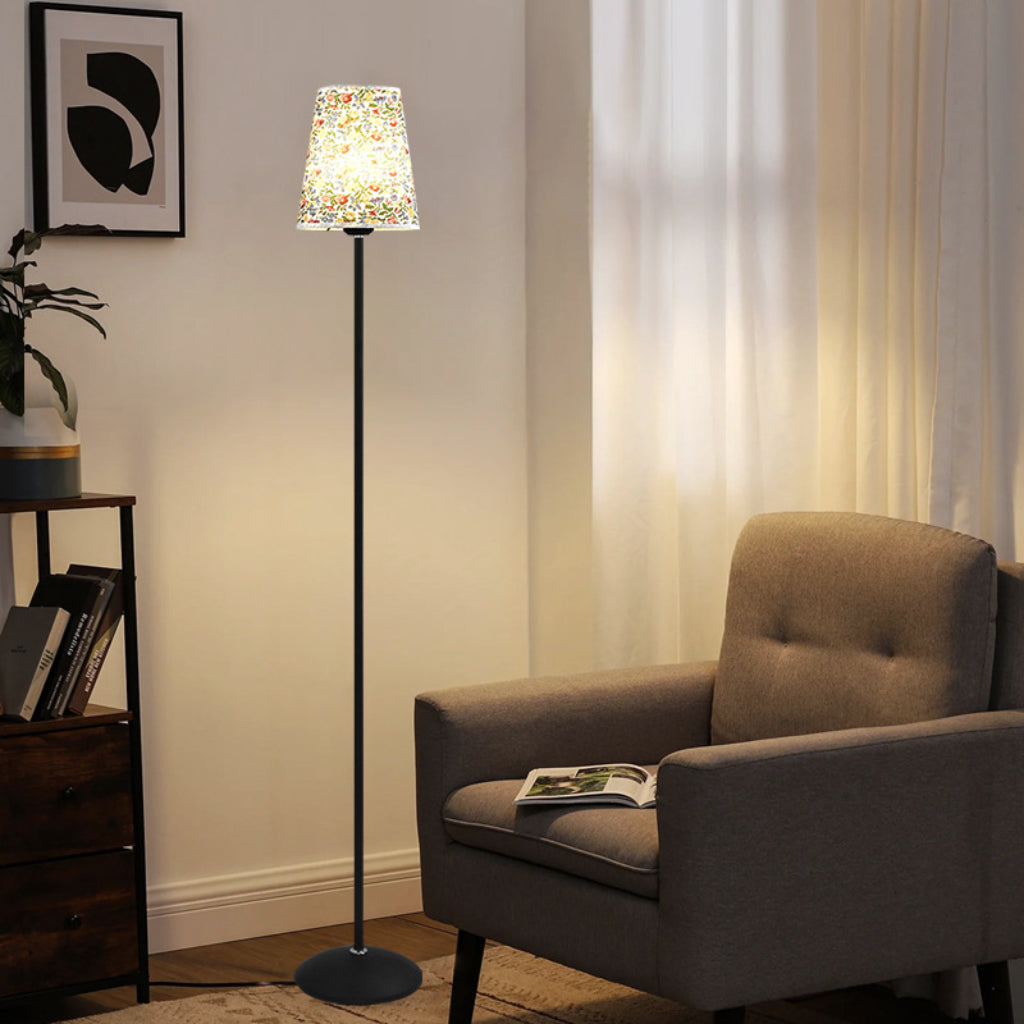 Modern Minimalist LED Floor Lamp with Fabric Shade, Dimmable Standing Lamp, 110V US Plug, Contemporary Floor Light for Living Room & Bedroom