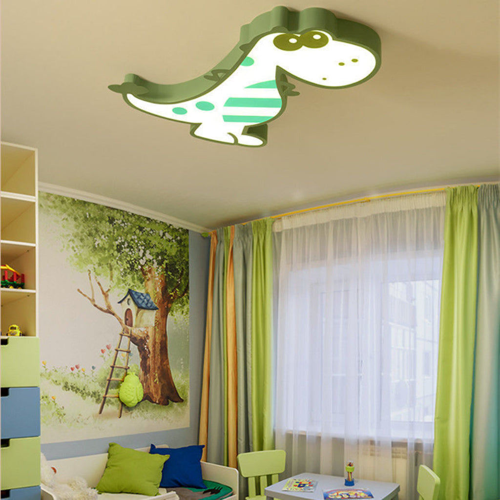 Cartoon LED Ceiling Light for Kids Room – Dinosaur & Princess Bedroom Light, Dimmable 110V