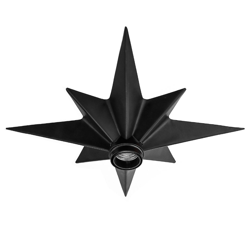 Vintage Starburst LED Ceiling Light – Black or Gold Metal Flush Mount Fixture – 1 Pack or 2 Pack Velumoza