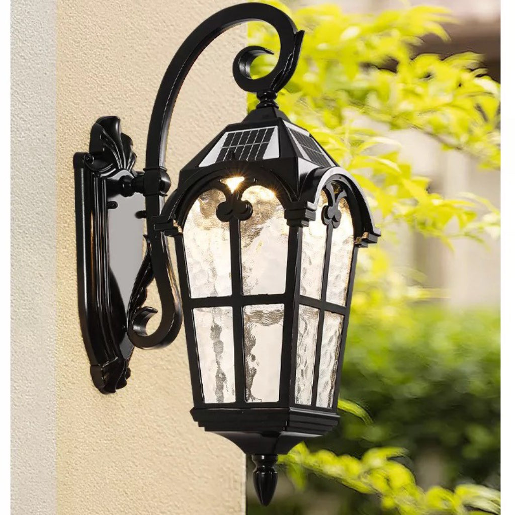 Solar Powered Outdoor Wall Light Aluminum Waterproof LED Sconce for Villa Garden Patio 110V Velumoza