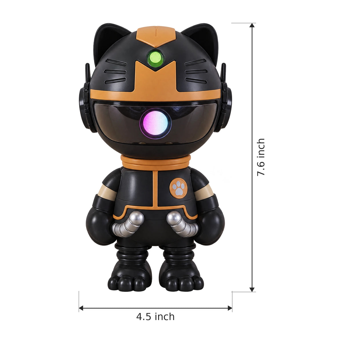 Cat Astronaut Star Projector Night Light with Remote, USB Powered - Dimensions