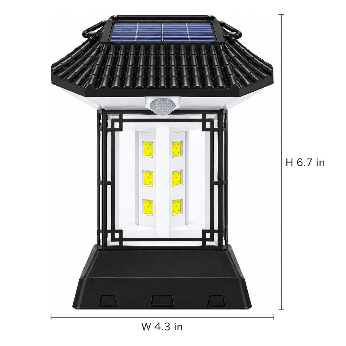 Solar Lantern with Motion Sensor & Remote - Dimensions