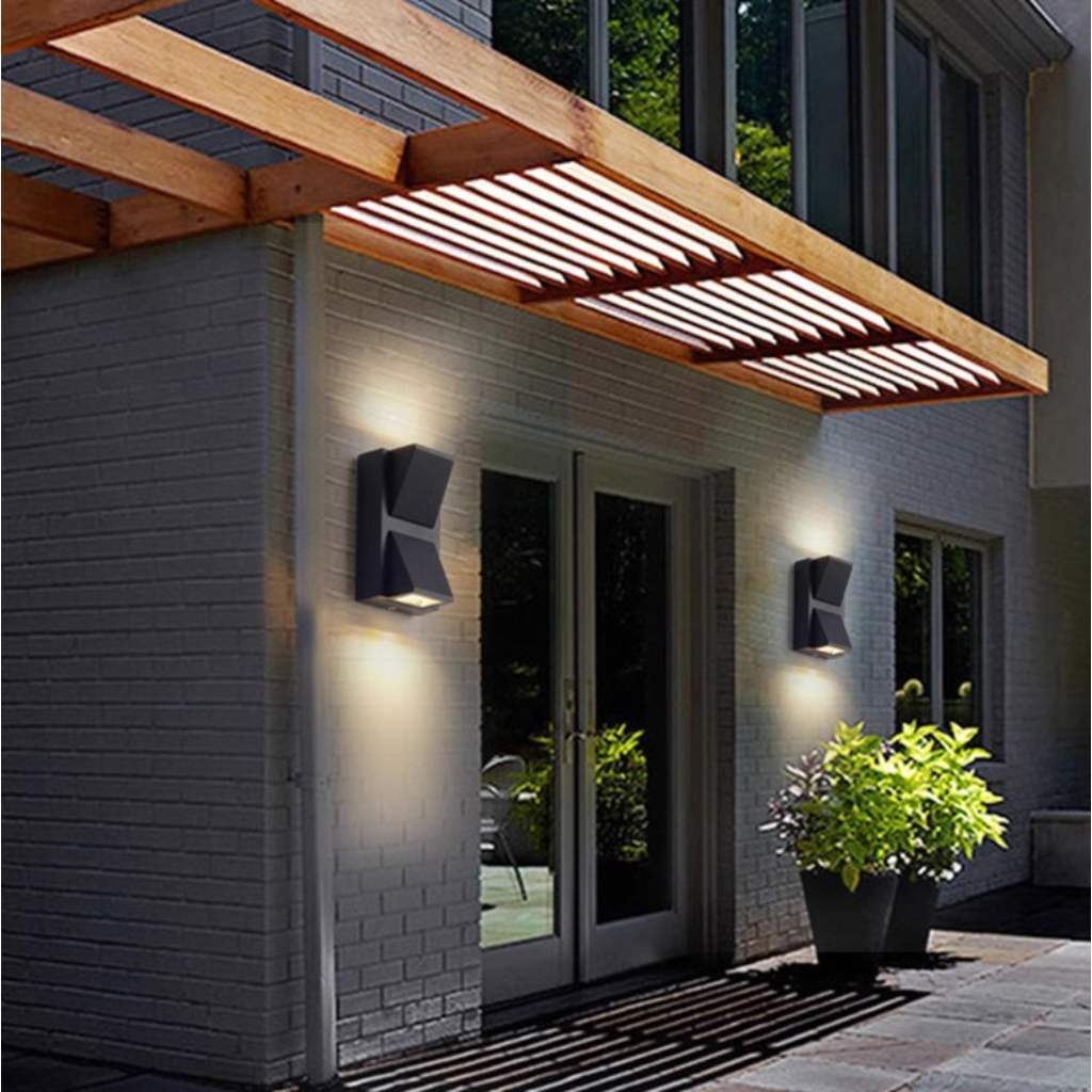 Modern Outdoor LED Wall Light Dual Head Up Down Sconce – Waterproof Aluminum Balcony Terrace Garden Light Velumoza