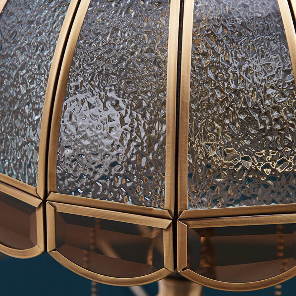 Luxury Gold Copper & Frosted Glass Table Lamp with Dual E26 Lights, Modern Bedside Accent Lamp for Living Room & Bedroom