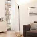 Modern Solid Wood LED Floor Lamp with Remote Control, Dimmable 30W Uplight, 110V US Plug, Acrylic Shade for Living Room & Bedroom