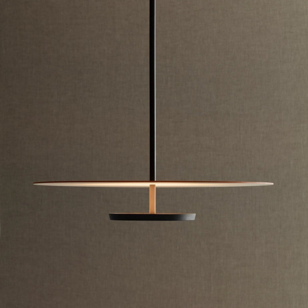 Nordic Flying Saucer LED Pendant Light – Modern Danish Minimalist Round Hanging Chandelier with Adjustable Height for Dining Room, Restaurant, Office & Bar – 110V Velumoza