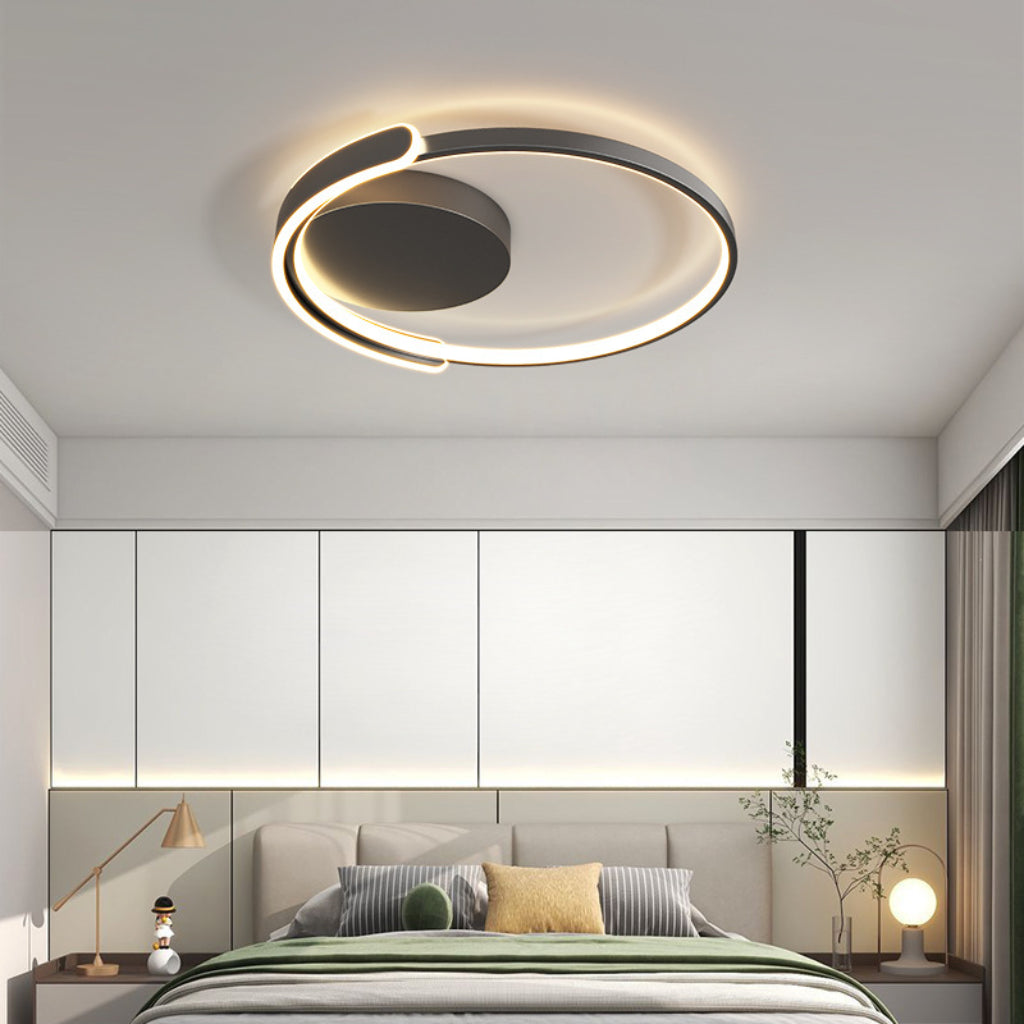 Modern 56W LED Ceiling Light – 19.69 in Round & Square Dimmable Fixture in Black or White Velumoza