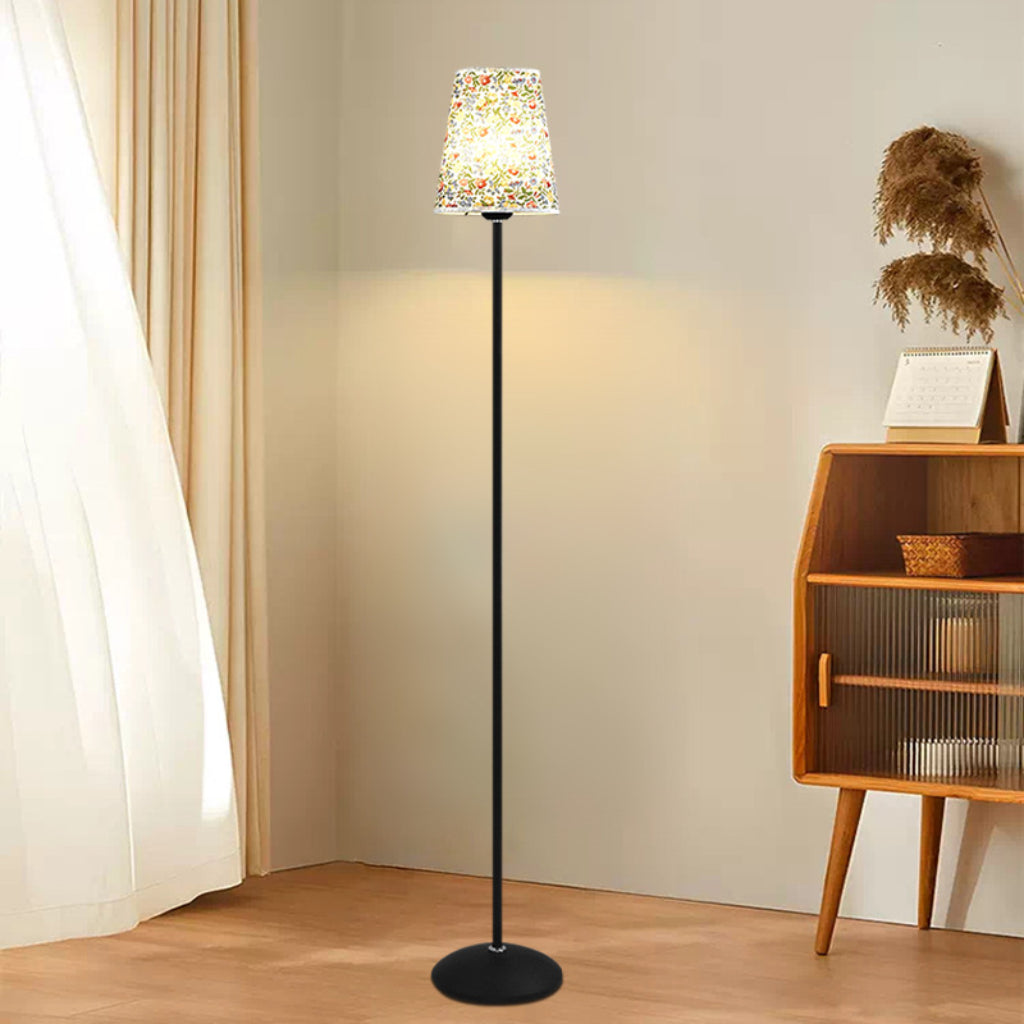Modern Minimalist LED Floor Lamp with Fabric Shade, Dimmable Standing Lamp, 110V US Plug, Contemporary Floor Light for Living Room & Bedroom