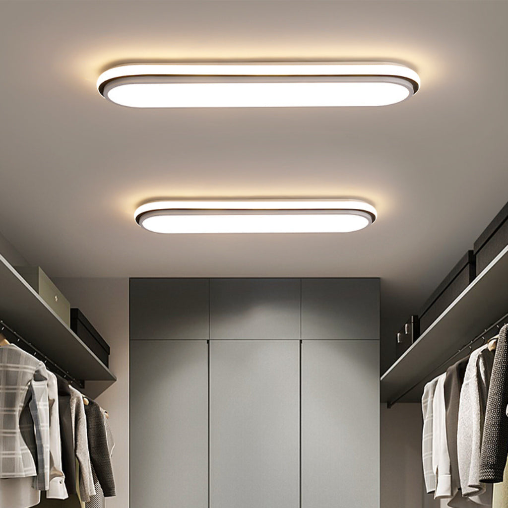 Modern Minimalist LED Linear Ceiling Light – Acrylic Flush Mount with Remote Stepless Dimming, 110V