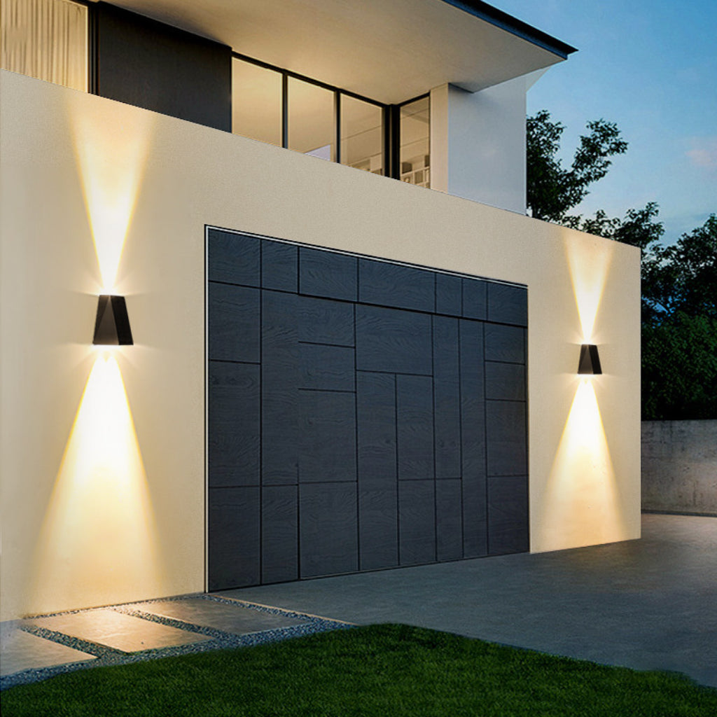 Solar IP65 Waterproof LED Outdoor Wall Light – Industrial Two-Way Warm Wall Sconce for Garden, Patio, Courtyard, Villa, Balcony & Exterior Walls