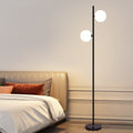 Modern Scandinavian Moon Floor Lamp, LED Standing Lamp with PVC Shade, 110V US Plug, Minimalist Ambient Floor Light for Living Room & Bedroom