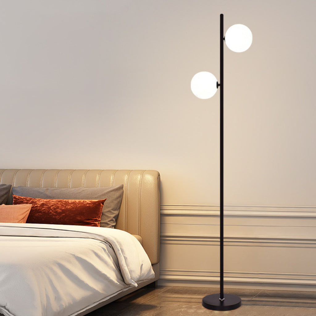 Modern Scandinavian Moon Floor Lamp, LED Standing Lamp with PVC Shade, 110V US Plug, Minimalist Ambient Floor Light for Living Room & Bedroom