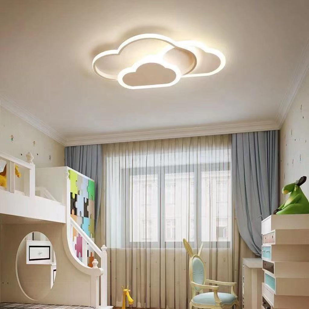 Modern Cloud LED Ceiling Light for Kids’ Bedroom – Creative Acrylic Flush Mount with Dimming, 110V