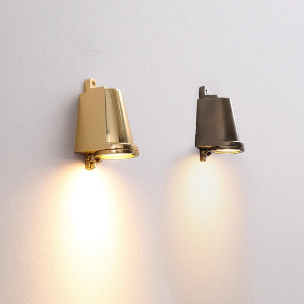 Brass Horseshoe LED Outdoor Wall Sconce Light – IP65 Waterproof Exterior Porch, Garden & Corridor Wall Lamp 110V US Plug Velumoza