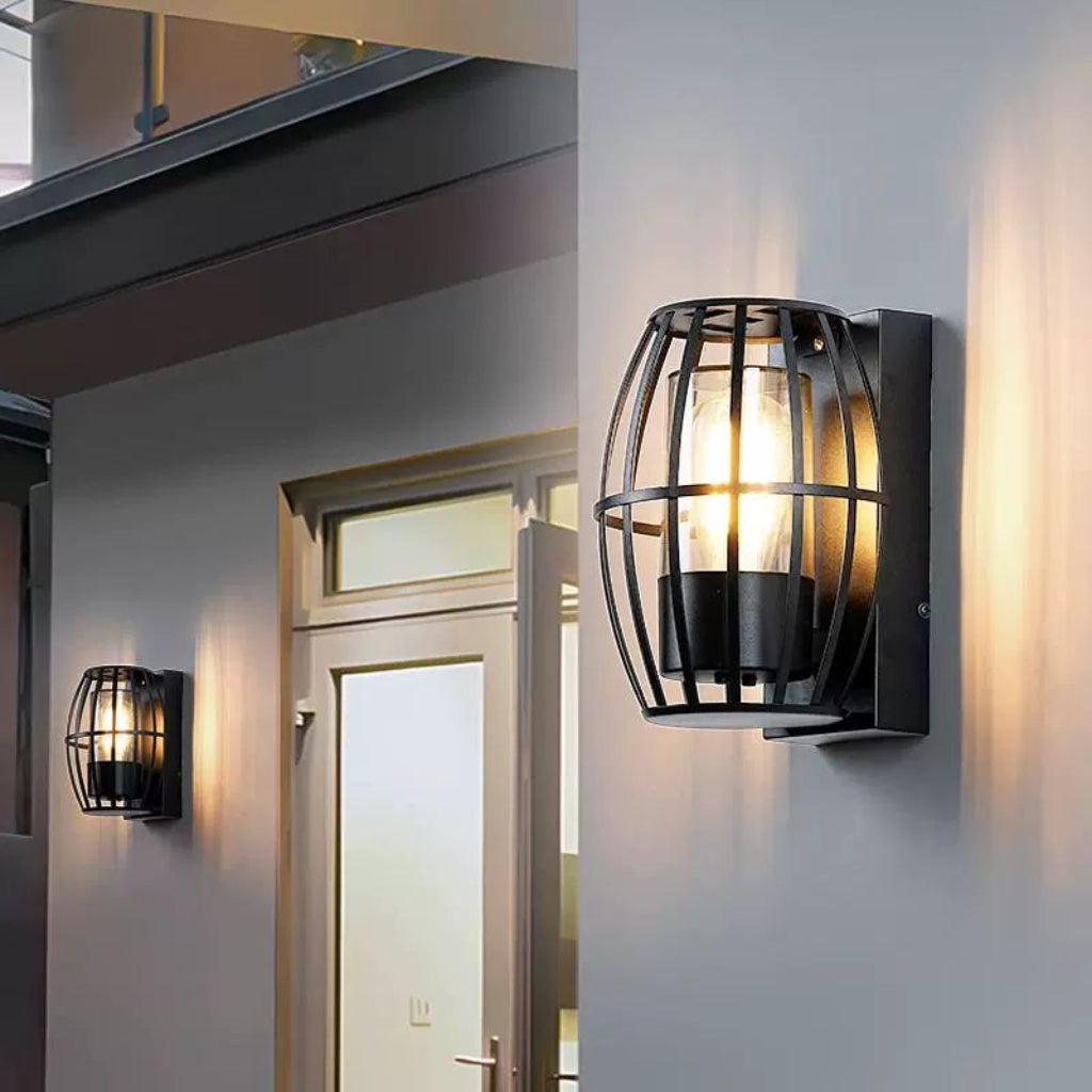 European Style Outdoor Wall Lantern with Decorative Cage – Weather-Resistant Porch, Balcony, Courtyard & Entryway Wall Light Velumoza
