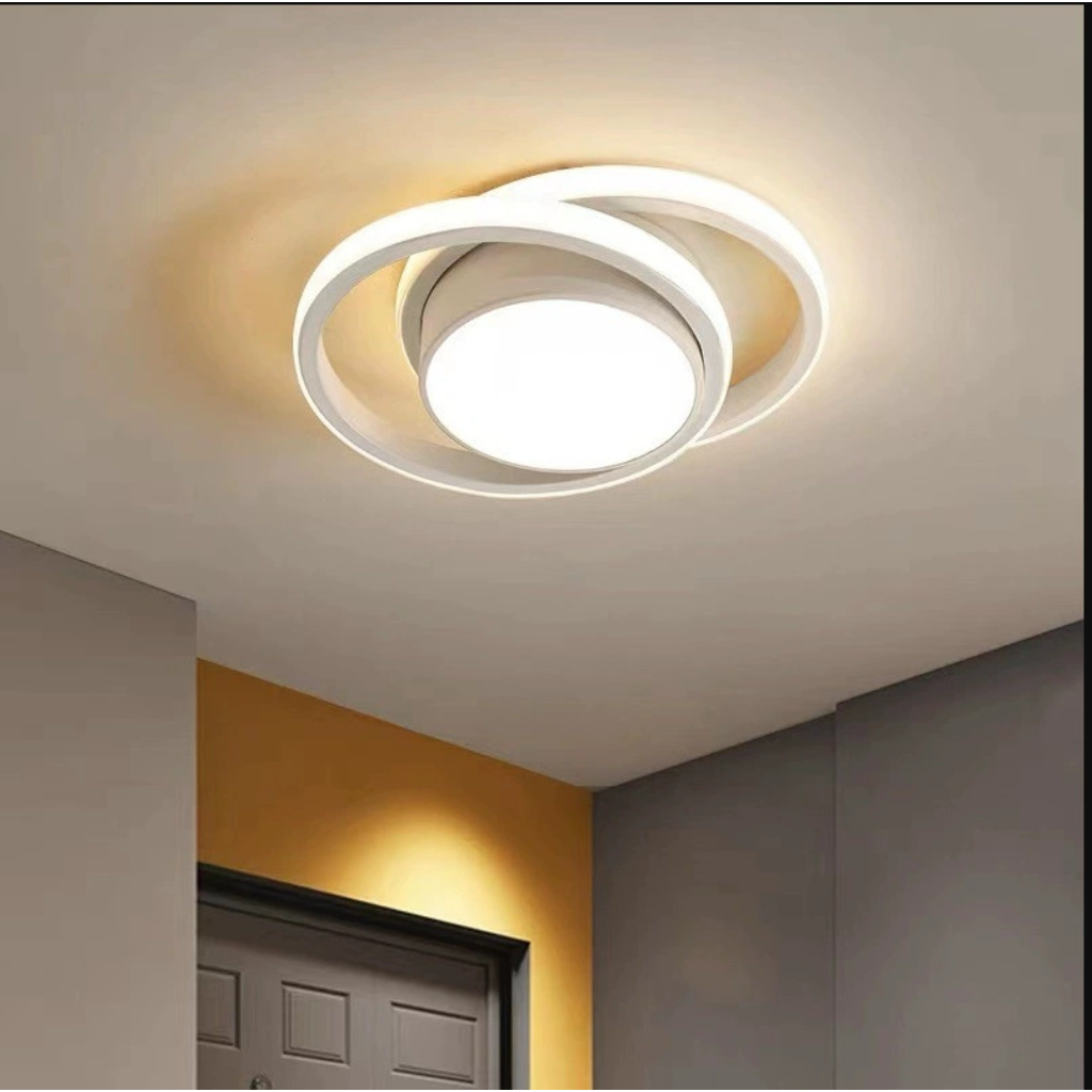 Modern Round LED Ceiling Light – Three-Color Flush Mount Fixture for Hallway, Balcony & Entryway Velumoza