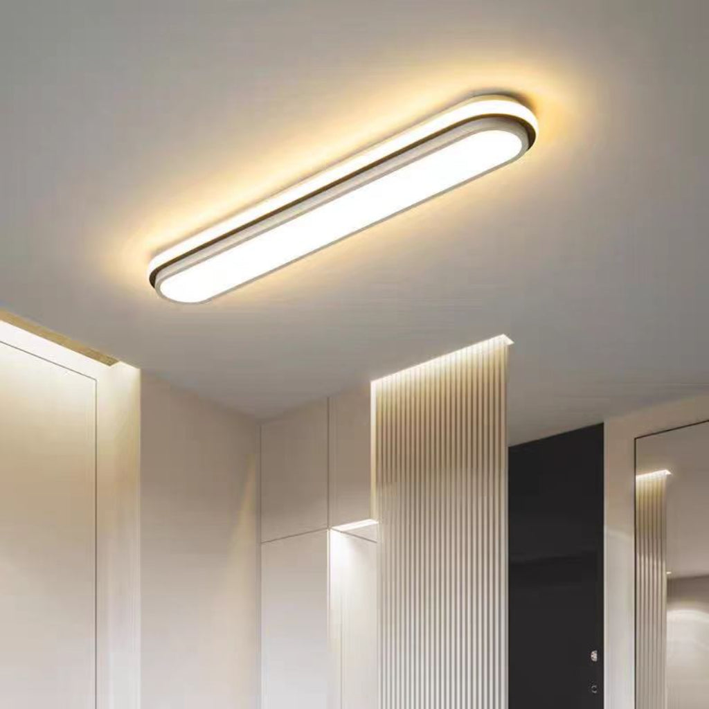 Modern Minimalist LED Linear Ceiling Light – Acrylic Flush Mount with Remote Stepless Dimming, 110V