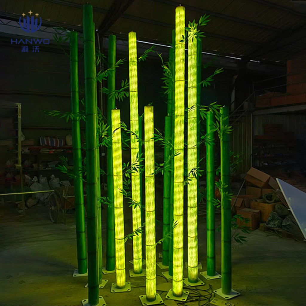 Outdoor Fiberglass Bamboo LED Landscape Lamp – Waterproof Artificial Bamboo Garden Light 15W