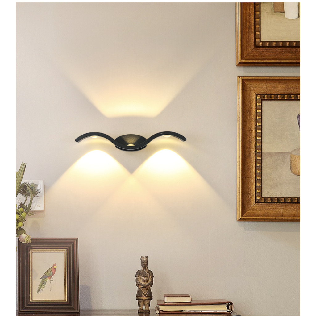 Modern Seagull 9W LED Outdoor Wall Sconce – Waterproof Aluminum Up & Down Wall Light, 3000K Warm White, 110V Velumoza