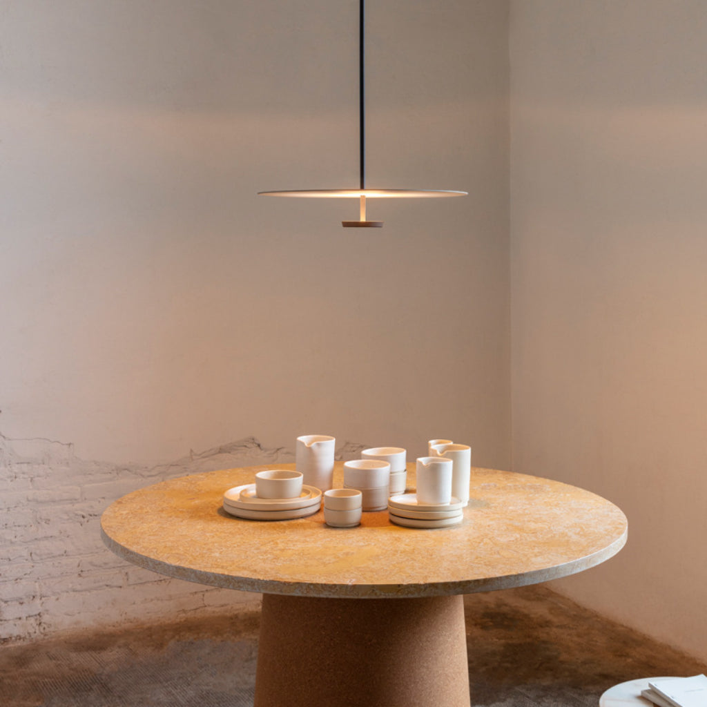 Nordic Flying Saucer LED Pendant Light – Modern Danish Minimalist Round Hanging Chandelier with Adjustable Height for Dining Room, Restaurant, Office & Bar – 110V Velumoza