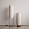 Modern Fabric Floor Lamp with Linen or White Shade, LED Standing Lamp, Iron Frame, 110V US Plug