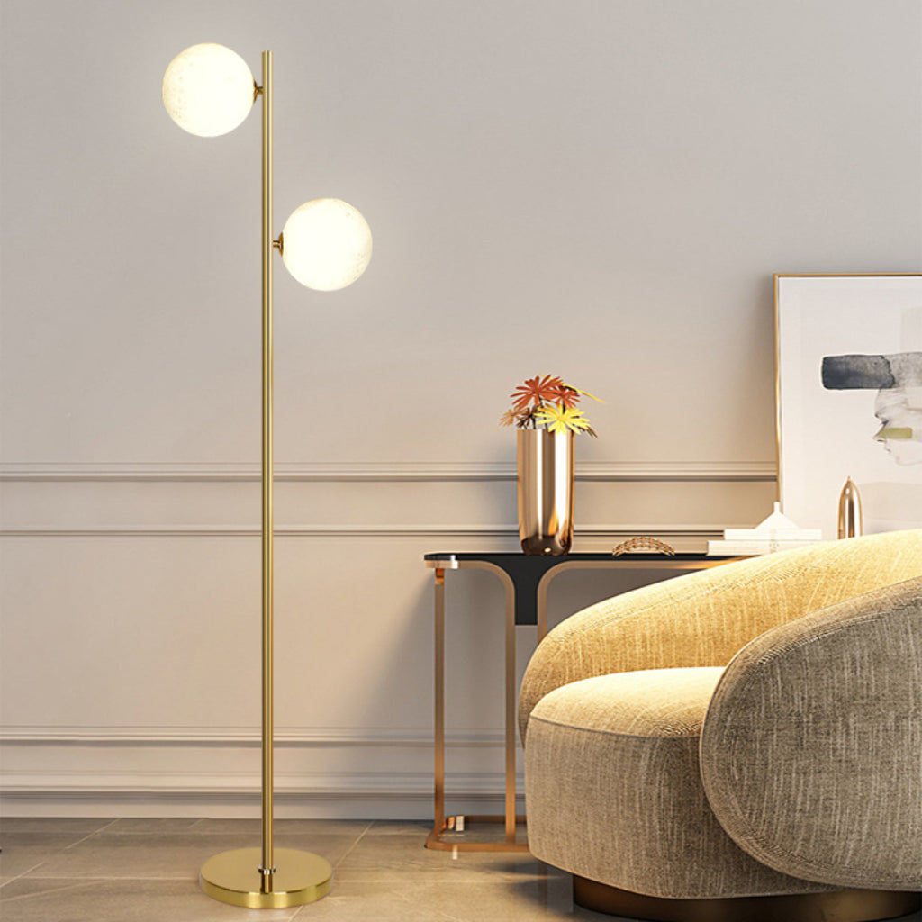 Modern Scandinavian Moon Floor Lamp, LED Standing Lamp with PVC Shade, 110V US Plug, Minimalist Ambient Floor Light for Living Room & Bedroom