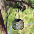 Solar Outdoor Hanging Lantern – Black Iron Mesh LED Chandelier for Garden, Patio, Balcony & Courtyard Decoration