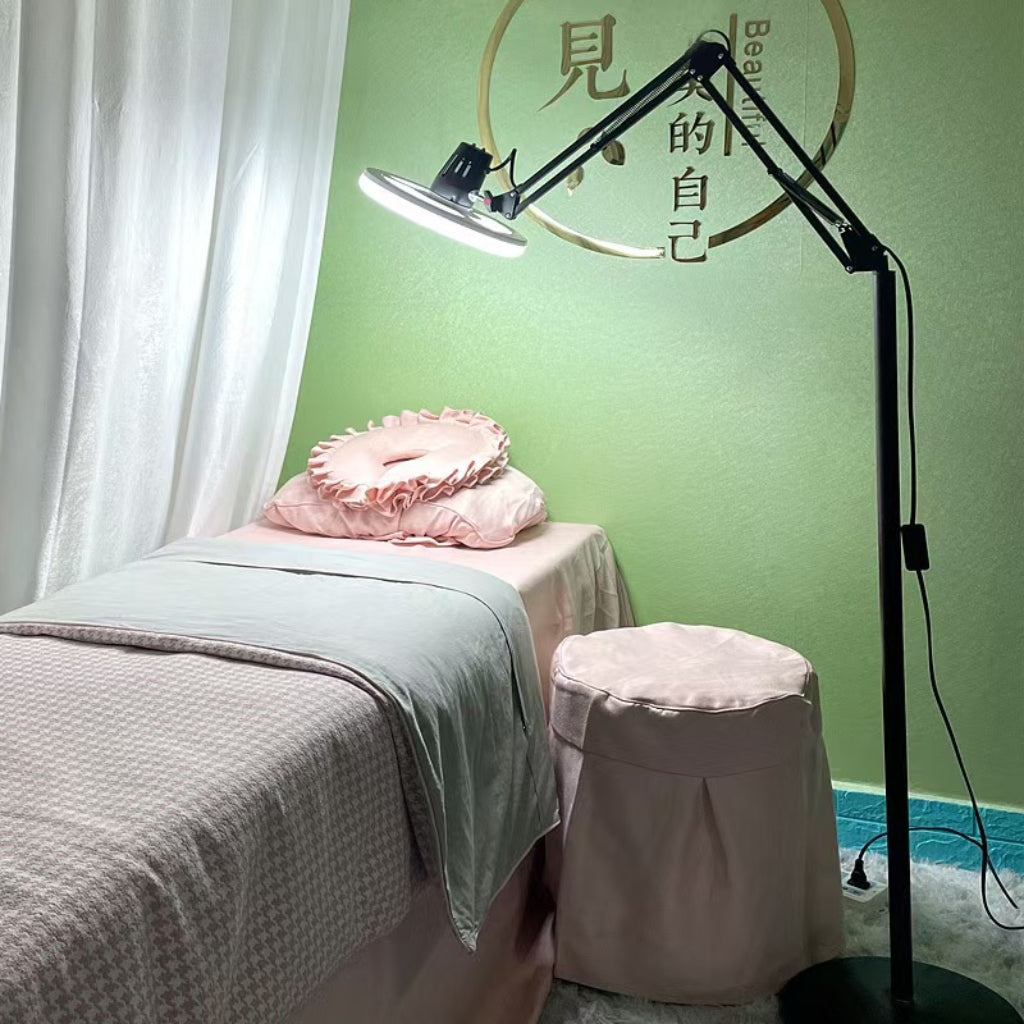 38W LED Eye-Care Floor Lamp – Super Bright Adjustable Beauty, Tattoo & Lash Work Light with Remote Control, 110V US Plug