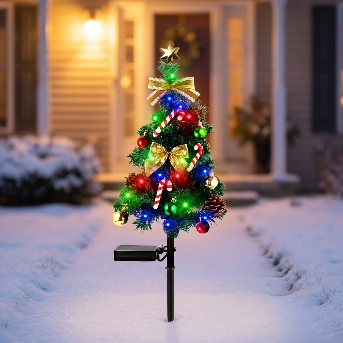 Solar Christmas Tree Stake Light - Candy Version