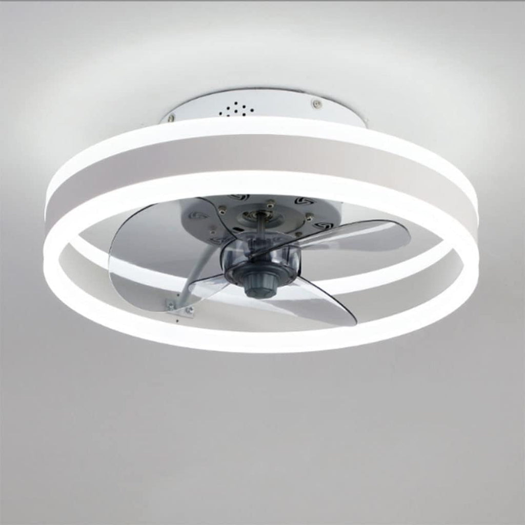 Modern Ceiling Fans with Double Ring LED, 15.7"/19.7", 4 Colors Velumoza