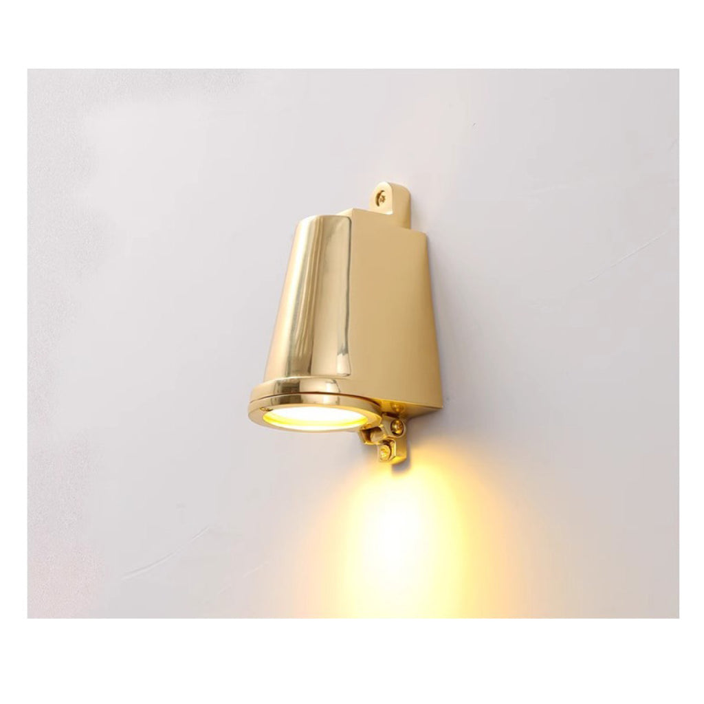 Brass Horseshoe LED Outdoor Wall Sconce Light – IP65 Waterproof Exterior Porch, Garden & Corridor Wall Lamp 110V US Plug Velumoza