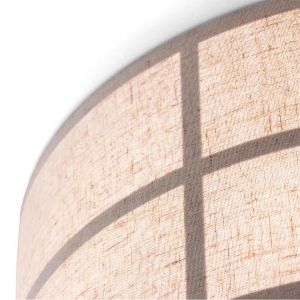 Hashira Wabi-Sabi Linen Ceiling Light – 3-Light Round LED Fixture for Bedroom & Living Room, 110V