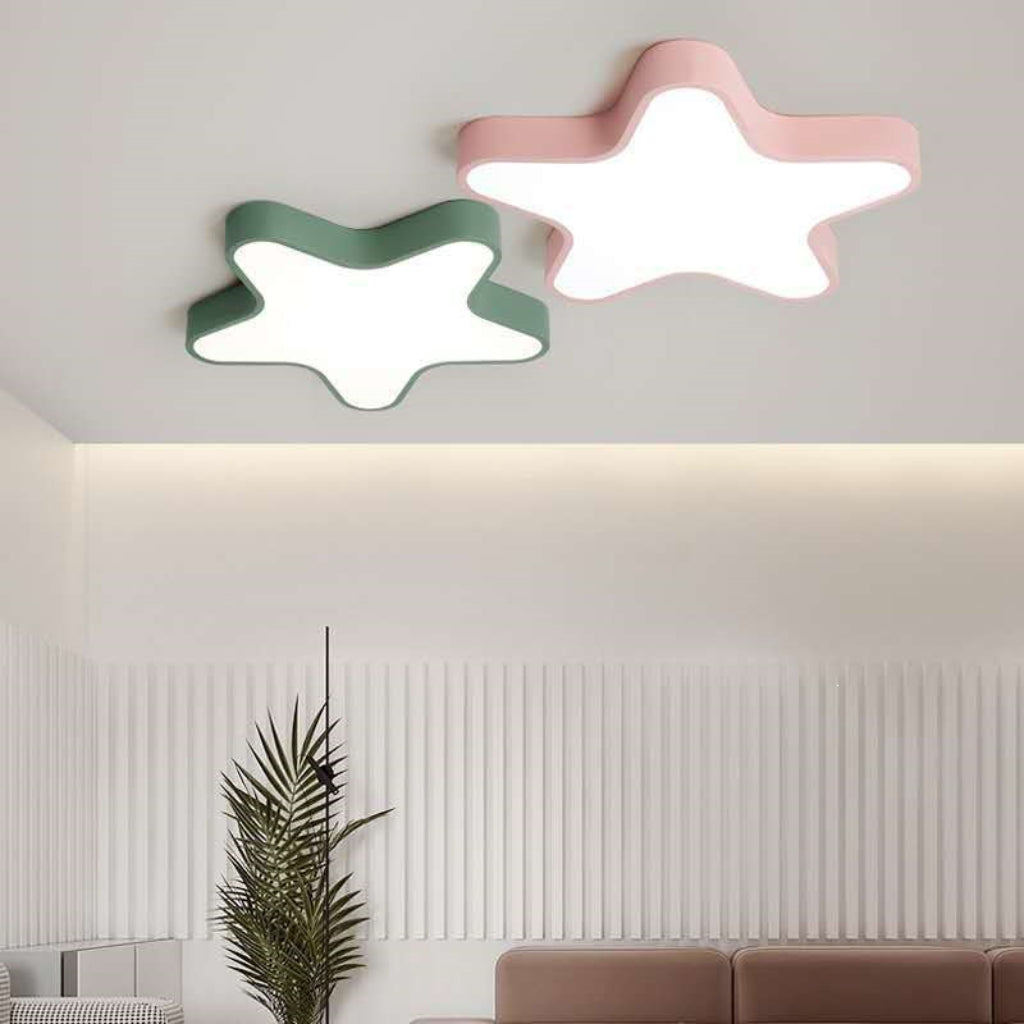 Colorful Star LED Ceiling Light – Ultra-Thin Modern Kids Bedroom Light, Dimmable 110V