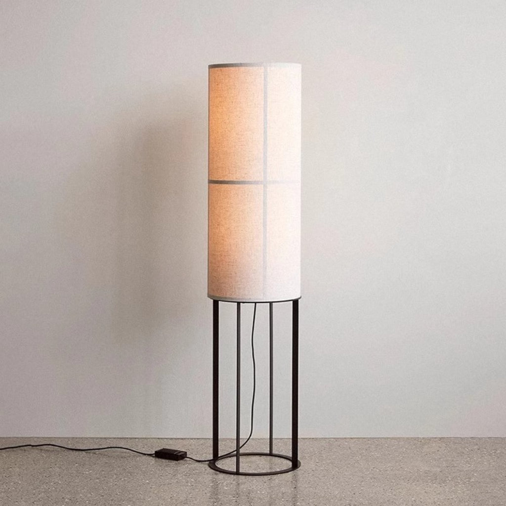 Modern Fabric Floor Lamp with Linen or White Shade, LED Standing Lamp, Iron Frame, 110V US Plug