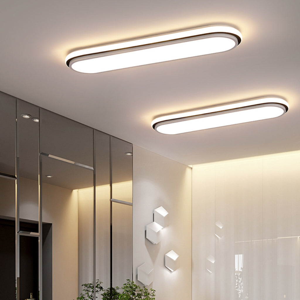 Modern Minimalist LED Linear Ceiling Light – Acrylic Flush Mount with Remote Stepless Dimming, 110V