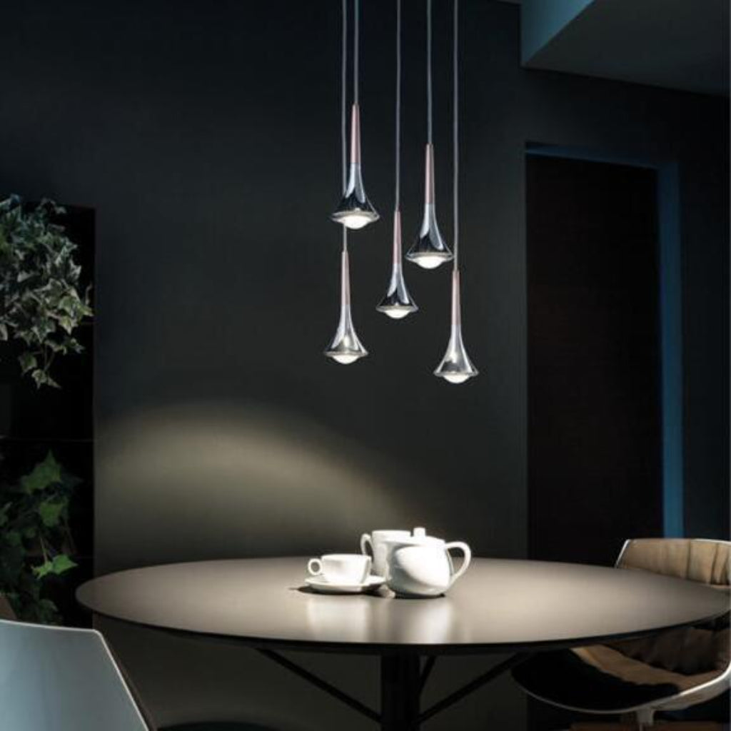 Modern Nordic Long Horn LED Pendant Light – 110V Slim Meteor Hanging Chandelier for Staircase, Dining Room, Kitchen Island & Commercial Spaces Velumoza
