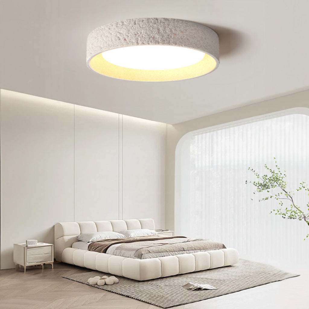 Wabi-Sabi LED Ceiling Light – Modern Resin & Acrylic Flush Mount, Dimmable Smart Lighting, 110V