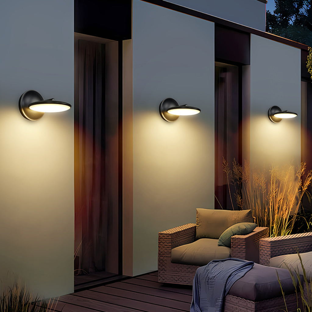 Modern 12W Rotatable LED Outdoor Wall Sconce – IP65 Waterproof Aluminum Warm Light Fixture for Patio, Villa, Porch, Corridor & Exterior Walls