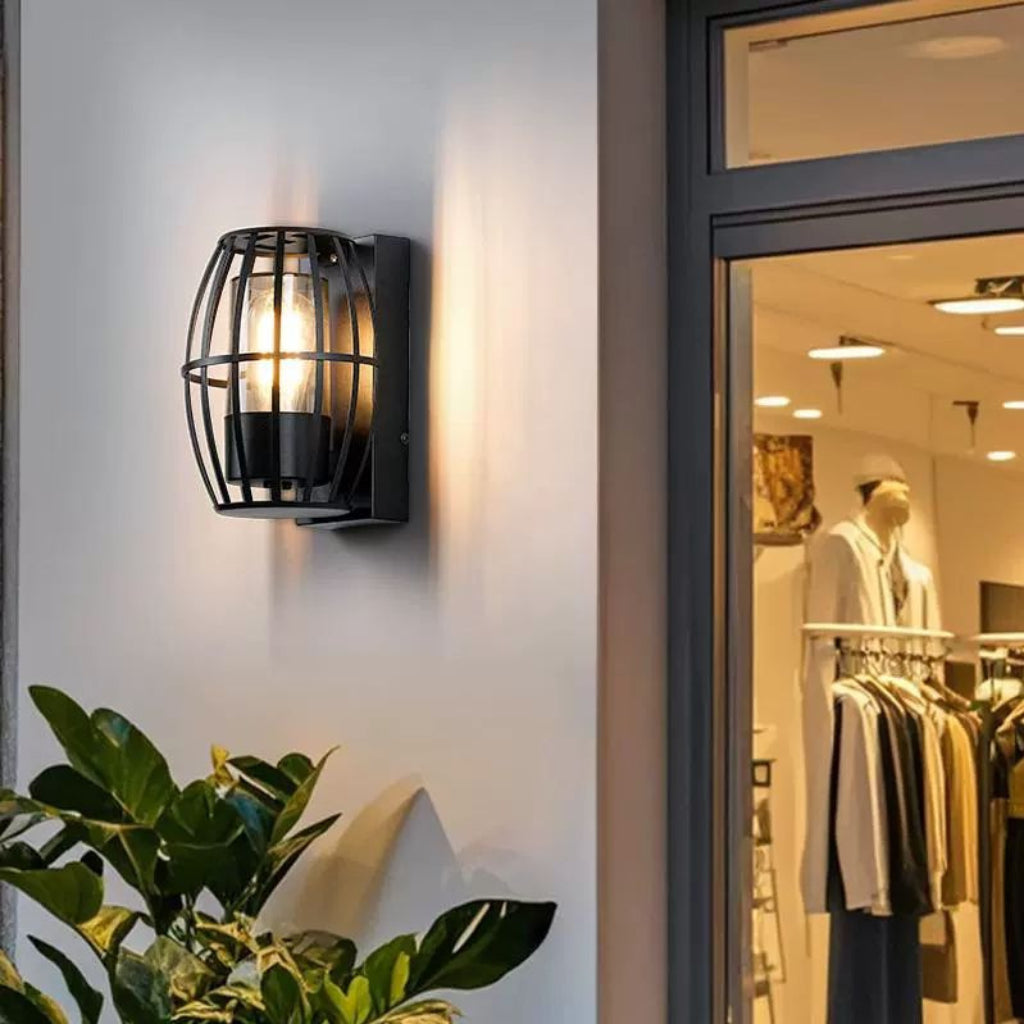 European Style Outdoor Wall Lantern with Decorative Cage – Weather-Resistant Porch, Balcony, Courtyard & Entryway Wall Light Velumoza