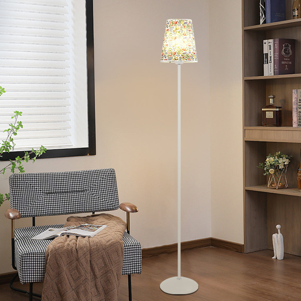 Modern Minimalist LED Floor Lamp with Fabric Shade, Dimmable Standing Lamp, 110V US Plug, Contemporary Floor Light for Living Room & Bedroom