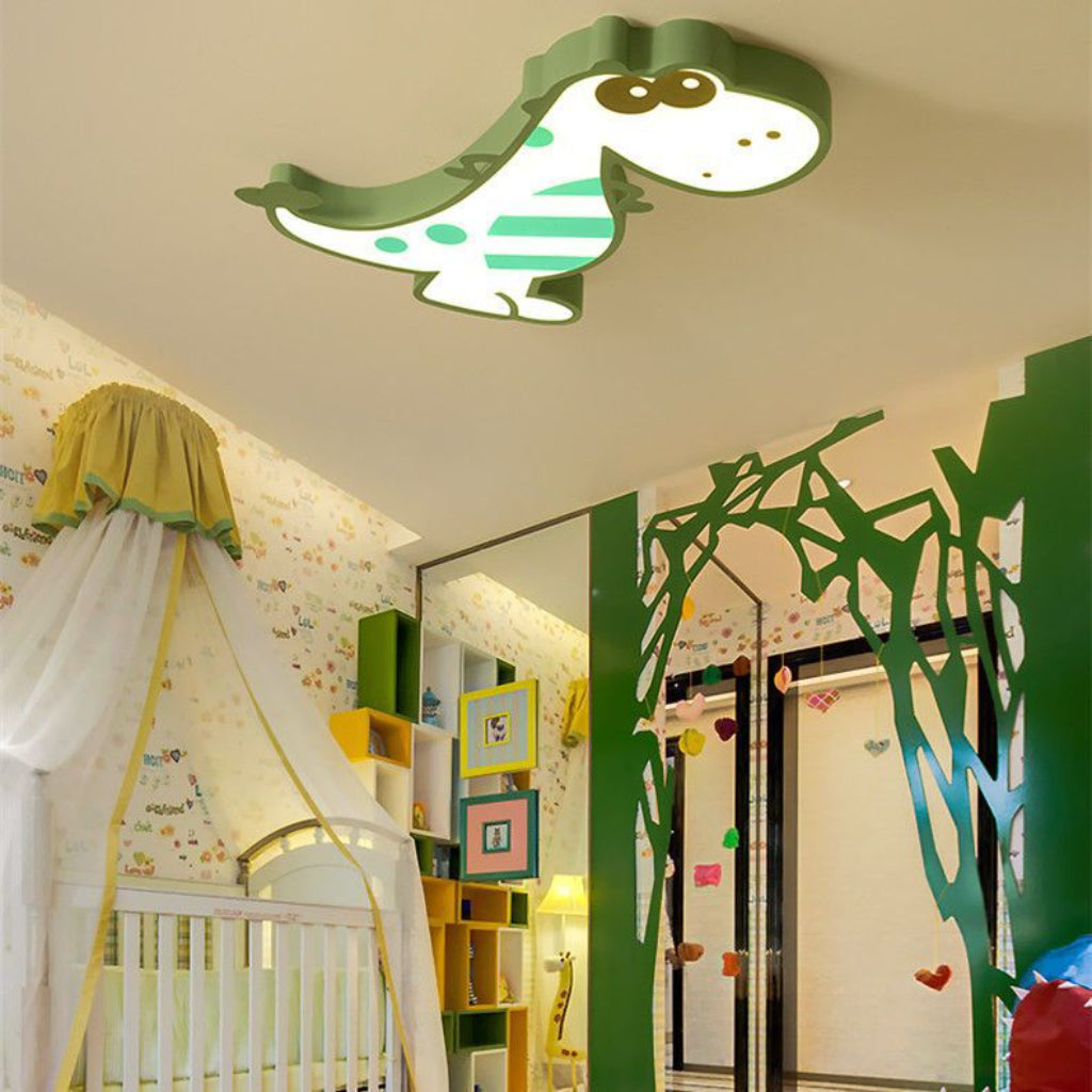 Cartoon LED Ceiling Light for Kids Room – Dinosaur & Princess Bedroom Light, Dimmable 110V