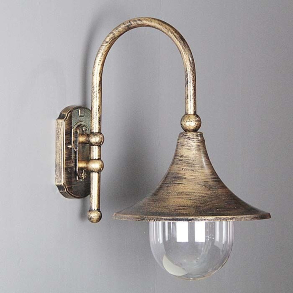 Nordic Minimalist Waterproof Outdoor Wall Sconce – Black & Bronze Cement Plaster LED Porch Light for Entryway, Balcony, Patio & Exterior Walls