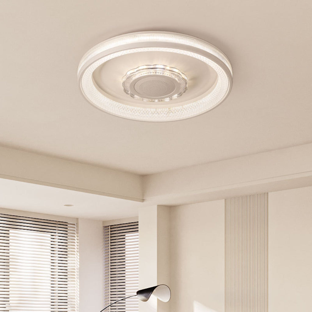 Modern LED Ceiling Light with Bluetooth Music, Voice Control & Stepless Dimming – 80W, 110V