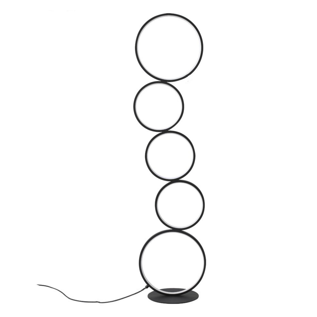 Modern LED Ring Floor Lamp with Touch Dimming, Minimalist Standing Lamp for Living Room, Bedroom & Office, US Plug, 110V