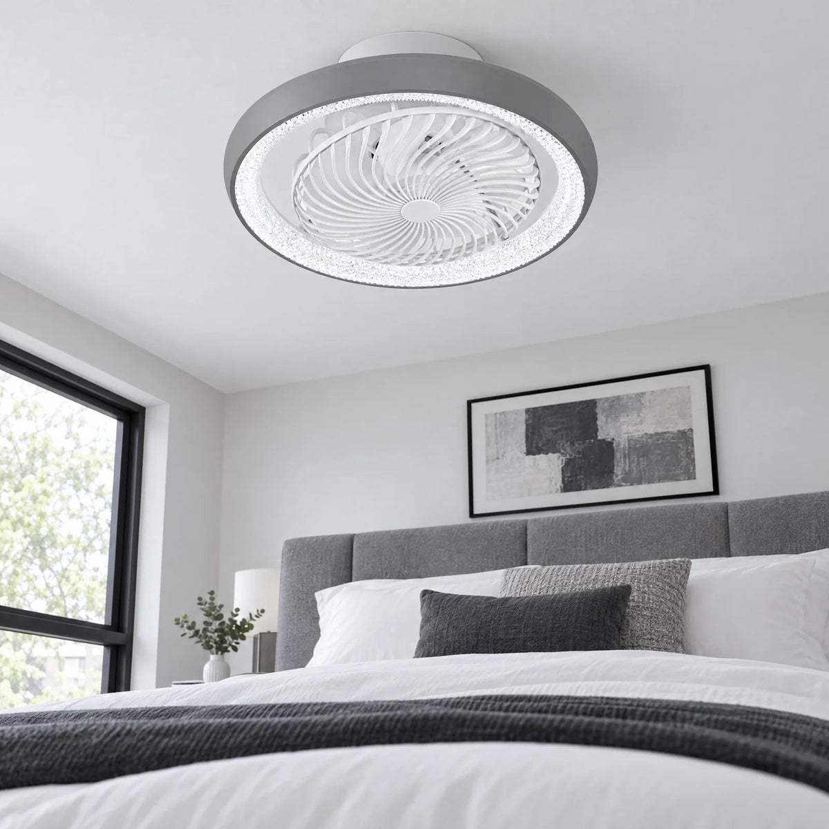 360° Oscillating Ceiling Fans with Lights, Remote & App Control Velumoza